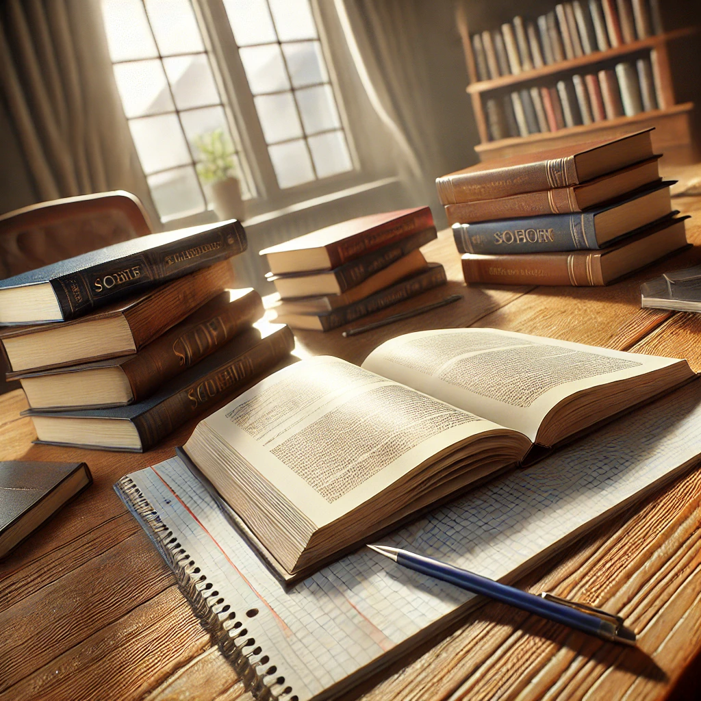 Books on a desk